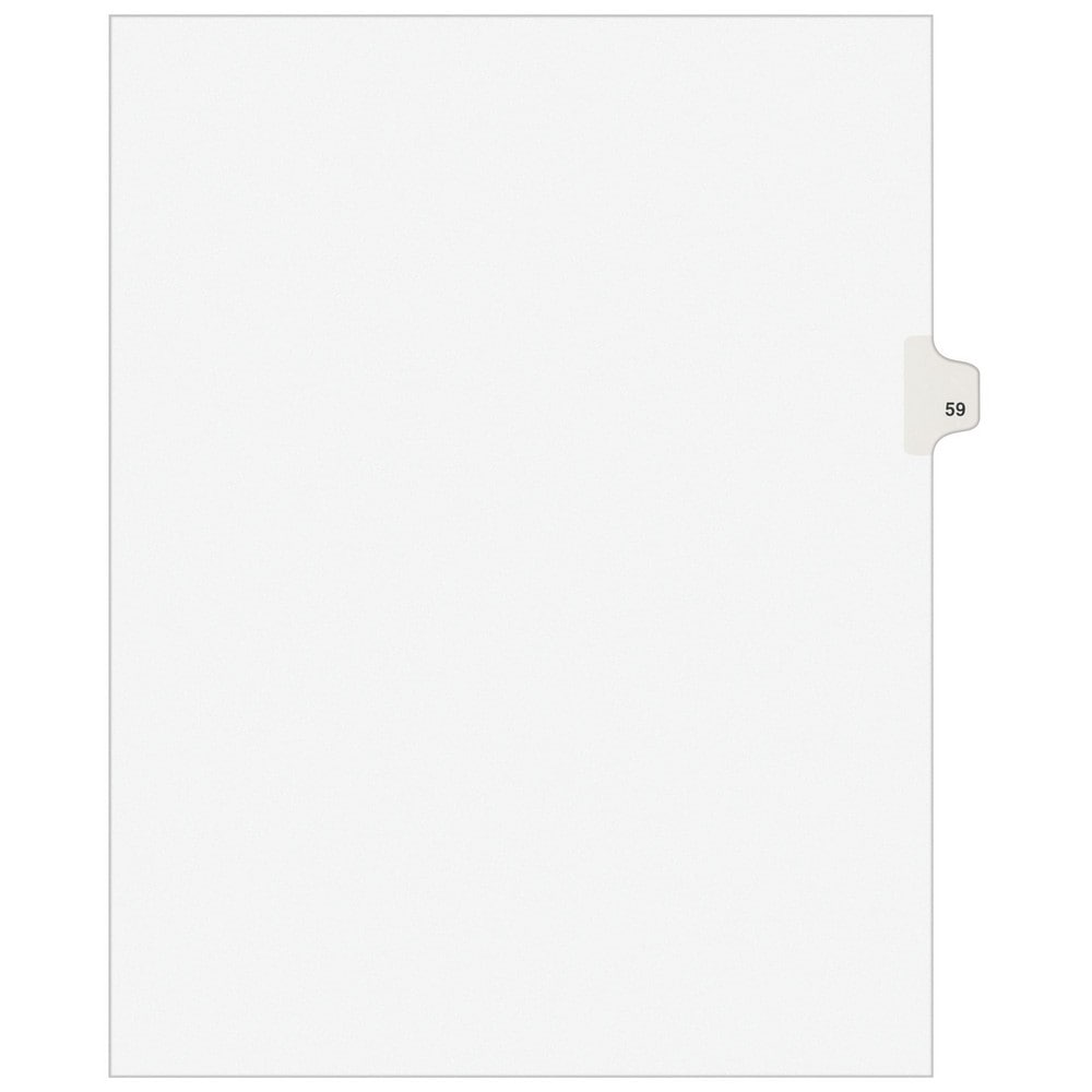 11 x 8 1/2" 59" Label, 25 Tabs, Unpunched, Preprinted Tab Dividers