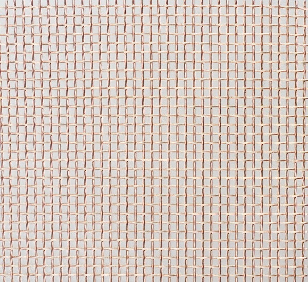 Wire Cloth: 27 Wire Gauge, 0.017" Wire Dia, Copper
