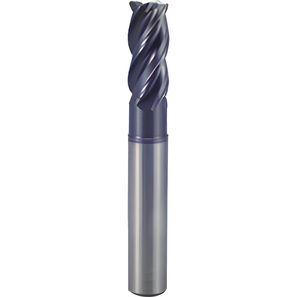 Corner Radius End Mill: 1/2" Dia, 5/8" LOC, 0.0300" Radius, 4 Flute, Solid Carbide