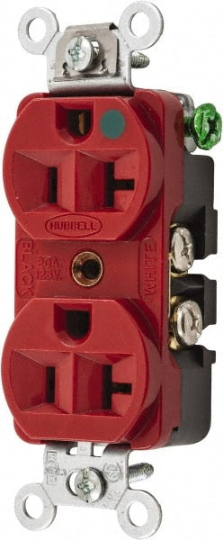 Straight Blade Duplex Receptacle: NEMA 5-20R, 20 Amps, Self-Grounding