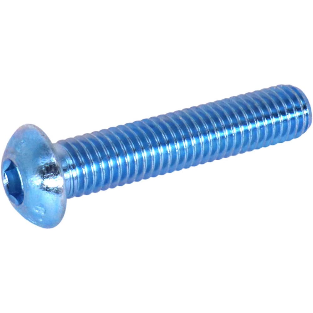 Socket Cap Screw: M6x1 30.00 mm Length Under Head, Alloy Steel, Zinc-Blue Trivalent Chromate