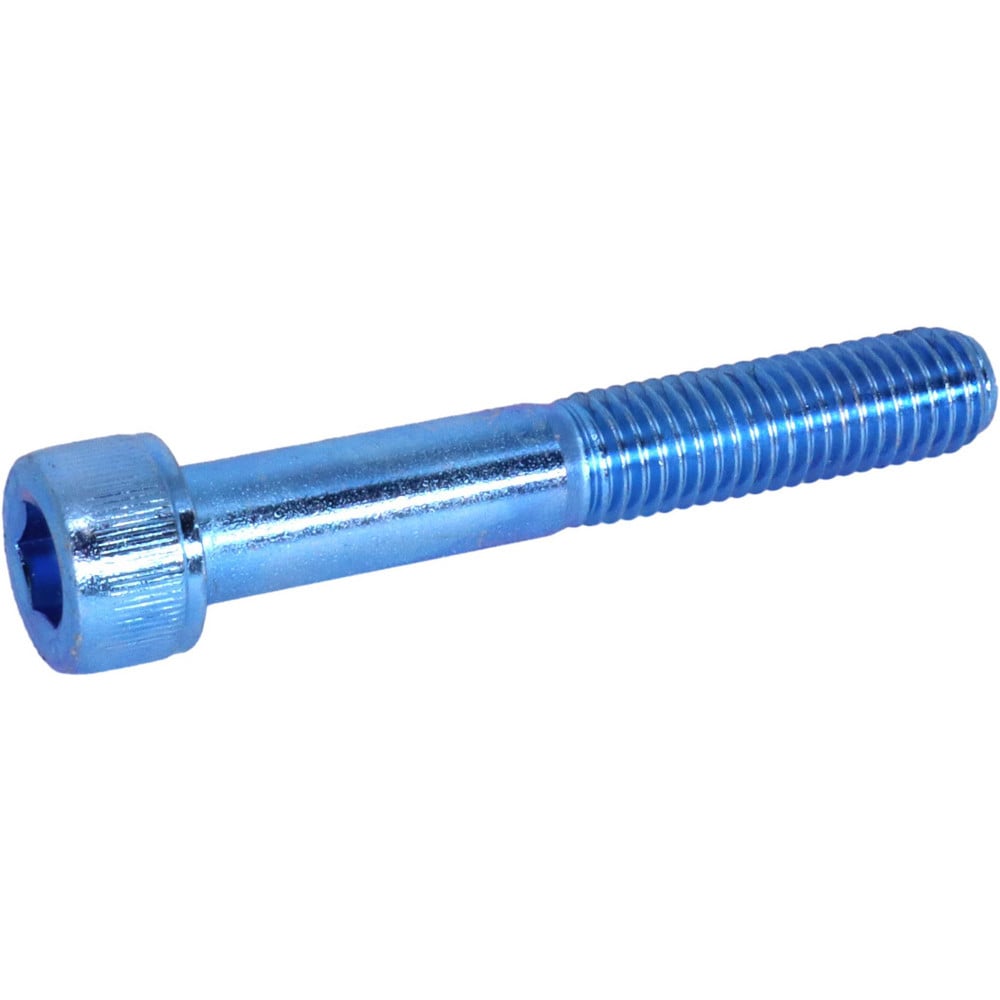 Hex Socket Cap Screw: M10x1.5 Thread, 100.00 mm Length Under Head, 12.9 Alloy Steel, Zinc-Blue Trivalent Chromate Finish