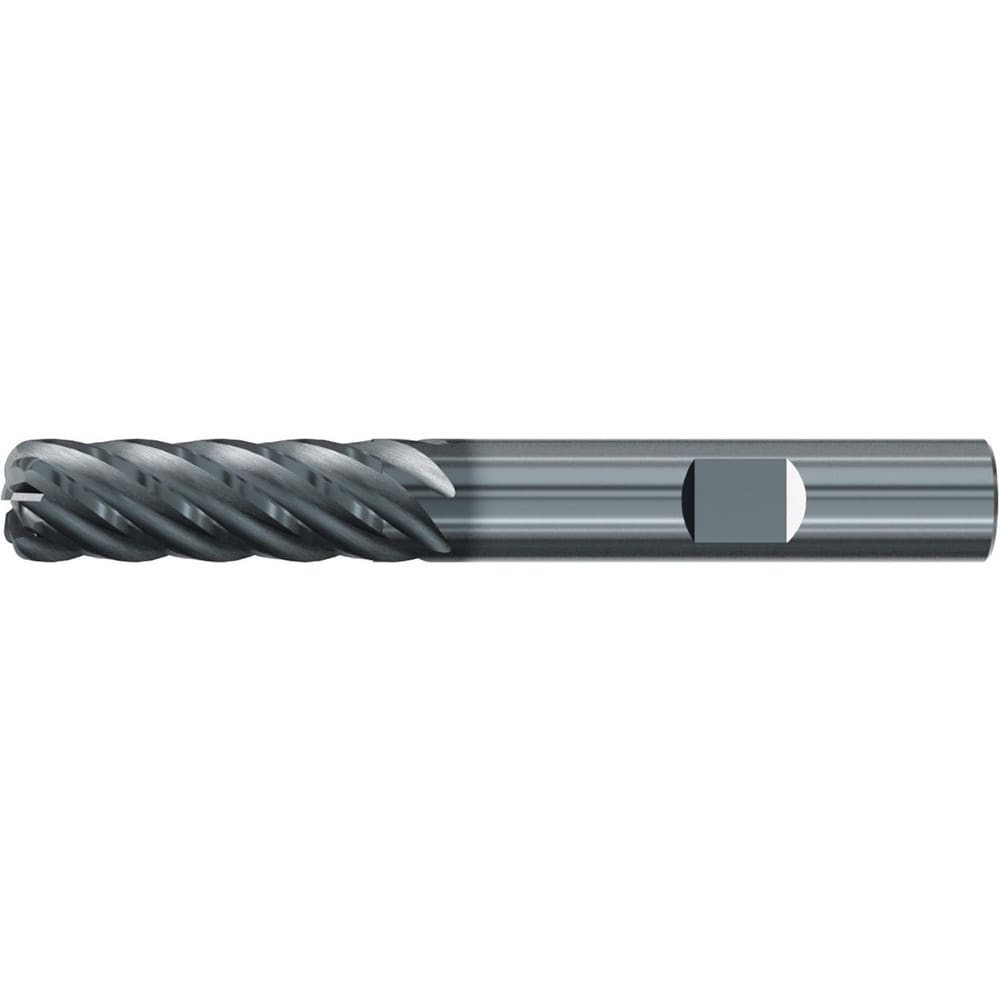 Roughing & Finishing End Mills; Mill Diameter (Fractional Inch): 3/4; Flute Type: Spiral; Number Of Flutes: 6; End Mill Material: Solid Carbide; Length of Cut (Inch): 2-1/4; Coating/Finish: AlCr