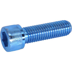 Hex Socket Cap Screw: M8x1.25 Thread, 16.00 mm Length Under Head, 12.9 Alloy Steel, Zinc-Blue Trivalent Chromate Finish