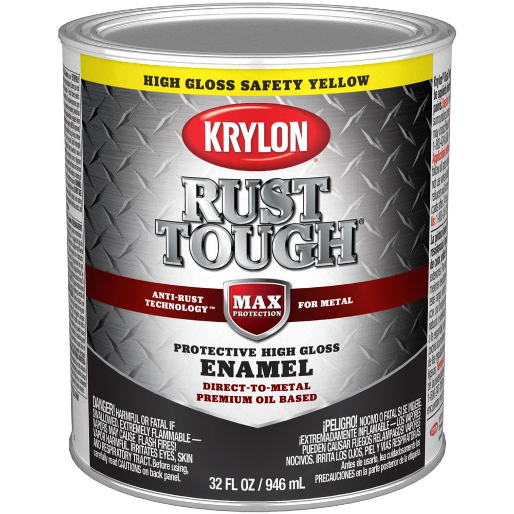 Brush-On & Anti-Rust  Paint: 1 qt, Safety Yellow, Gloss Finish