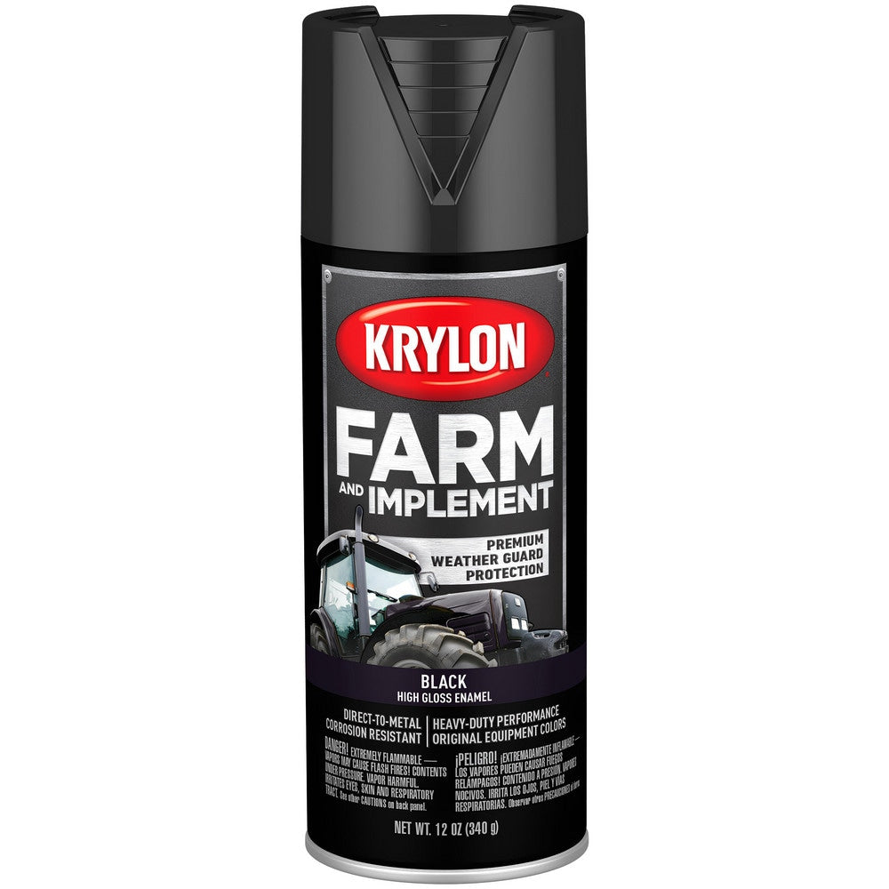 Spray Paint: Black, High-Gloss, 12 oz Net Fill, Spray Paint