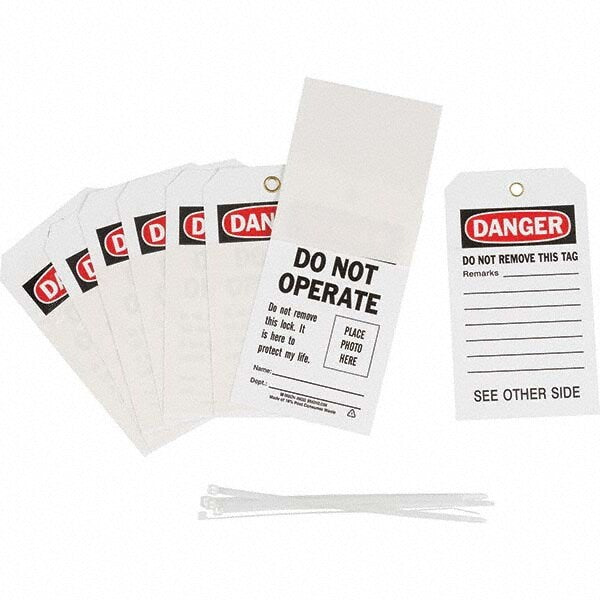 Do Not Operate Tag: 7" High, 4" Wide, Polyester, "DANGER"