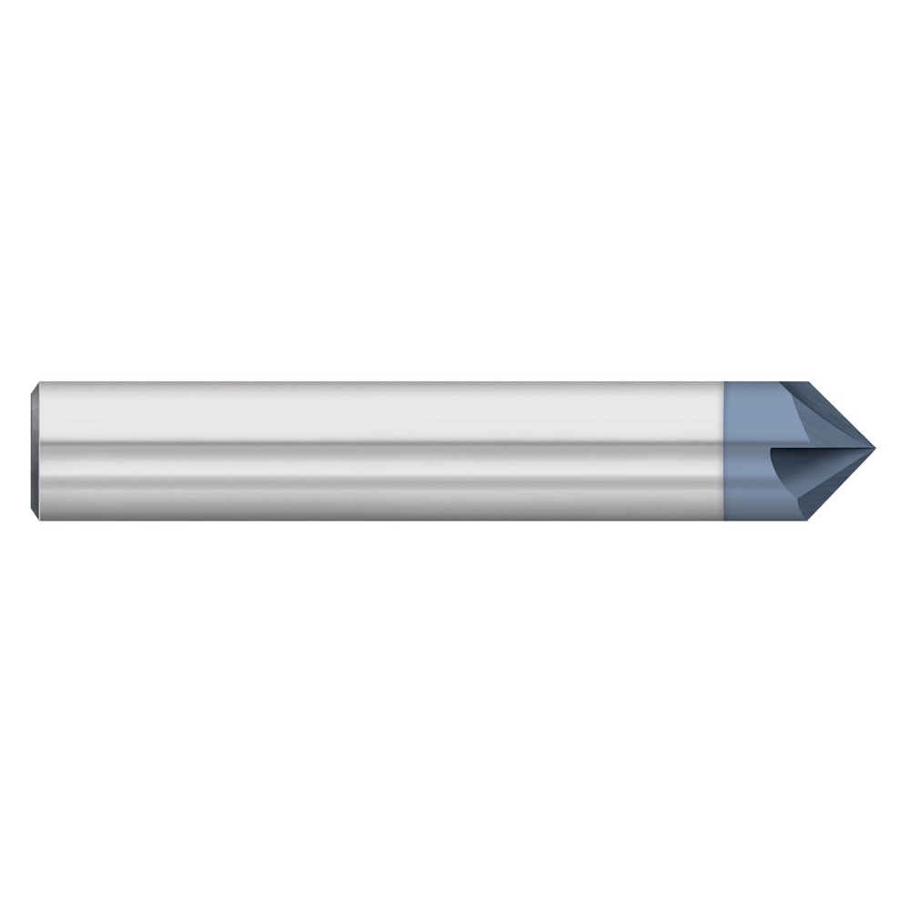 Chamfer Mill: 3/8" Dia, 3/8" Shank Dia, 30.00 deg, 4 Flute, Solid Carbide, Single End