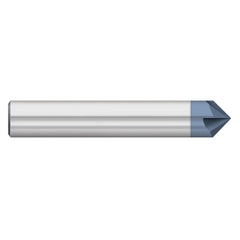 Chamfer Mill: 1/8" Dia, 1/8" Shank Dia, 45.00 deg, 4 Flute, Solid Carbide, Single End