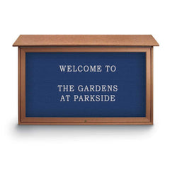 Enclosed Letter Board: 45" Wide, 30" High, Recycled Plastics, Cedar