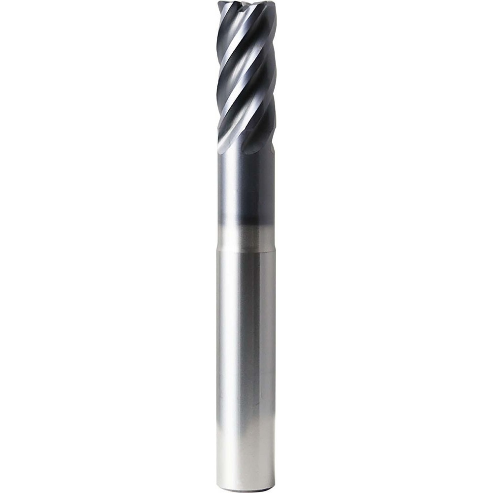 Corner Radius End Mill: 1/8" Dia, 1/4" LOC, 0.0300" Radius, 5 Flute, Solid Carbide