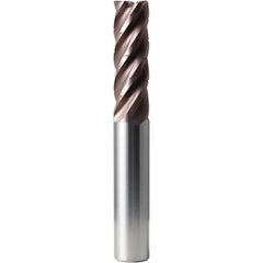 Corner Radius End Mill: 3/4" Dia, 2-1/4" LOC, 0.0900" Radius, 5 Flute, Solid Carbide