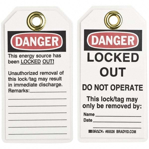 Do Not Operate Tag: 5-3/4" High, 3" Wide, Polyester, "DANGER"