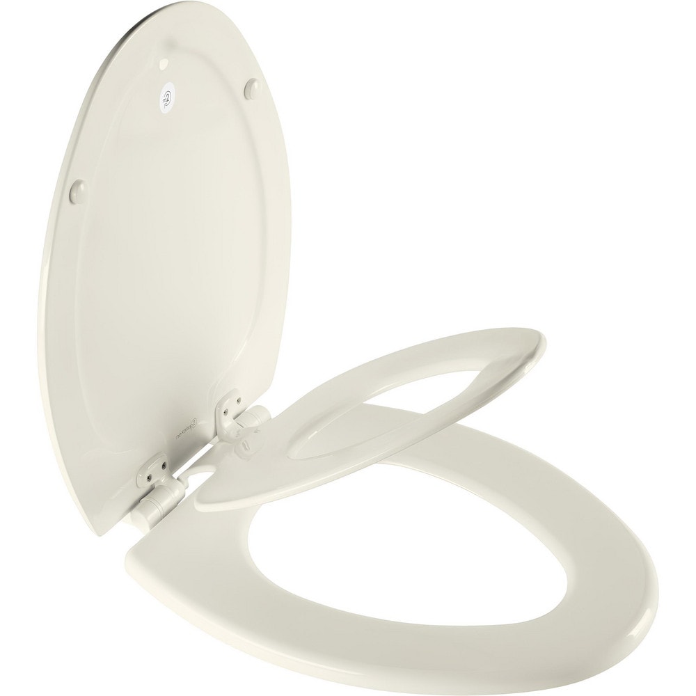 Toilet Seats; Type: Closed, Child; Style: Elongated; Material: Enameled Wood, Plastic; Color: Biscuit; Outside Width: 14.125 in; Inside Width: 8.0630 in; Hinge Design: Stay-Tite;Slow Close;Lift-Off;Precision Seat Fit; Length (Inch): 17.06 in