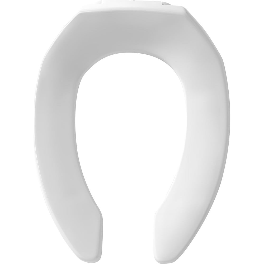 Toilet Seats; Type: Standard, Open; Style: Elongated; Material: Plastic; Color: White; Outside Width: 14.250 in; Inside Width: 7.9380 in; Hinge Design: Stay-Tite;Self-Sustaining Check;Stainless Steel; Length (Inch): 18.38 in