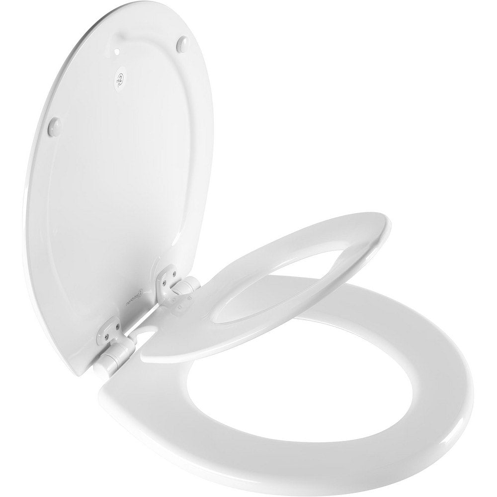 Toilet Seats; Type: Closed, Child; Style: Round; Material: Enameled Wood, Plastic; Color: White; Outside Width: 14.375 in; Inside Width: 8.3130 in; Hinge Design: Stay-Tite;Slow Close;Lift-Off;Precision Seat Fit; Length (Inch): 16.84 in