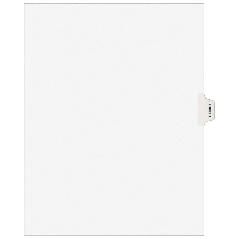 11 x 8 1/2" Exhibit E Label, 1 Tabs, Unpunched, Preprinted Tab Dividers