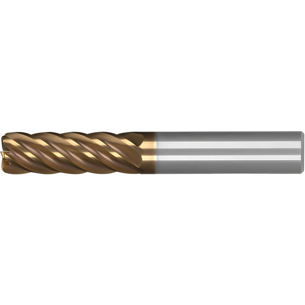 Corner Radius End Mill: 3/4" Dia, 2" LOC, 0.2500" Radius, 6 Flute, Solid Carbide
