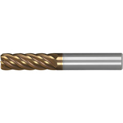 Corner Radius End Mill: 3/4" Dia, 3" LOC, 0.2500" Radius, 6 Flute, Solid Carbide