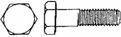 Hex Head Cap Screw: M16x2, 180.00 mm Length Under Head, Grade 10.9 Steel, Bright/Uncoated Finish