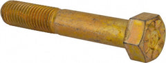 Hex Head Cap Screw: 3/4-10, 4-1/2" Length Under Head, Grade L9 Steel, Yellow Zinc Dichromate Finish