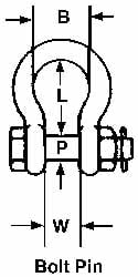 Anchor Shackle: Bolt Pin, 66138 Working Load Limit