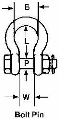 Anchor Shackle: Bolt Pin, 66138 Working Load Limit