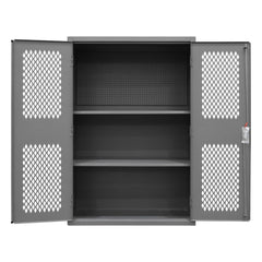 Steel Pegboard, Shelf & Ventilated Storage Cabinet: 48" Wide, 72" High