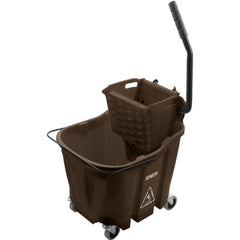 Mop Buckets & Wringers; Connection Type: None; Mop Capacity: 35; Handle Material: Ergonomic Dual Component; Color: Brown; Features: Color-Coded Design, Anti-Splash Technology, Side Press Wringer, Anti-Tip, Durable Material, Ergonomic Handle, Scuff Resista