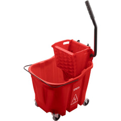 Mop Buckets & Wringers; Connection Type: None; Mop Capacity: 35; Handle Material: Ergonomic Dual Component; Color: Red; Features: Color-Coded Design, Anti-Splash Technology, Side Press Wringer, Anti-Tip, Durable Material, Ergonomic Handle, Scuff Resistant