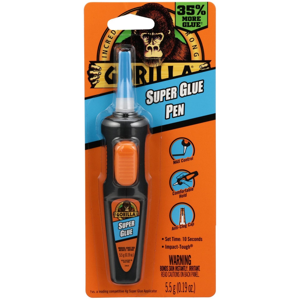 Glue; Glue Type: Super Glue; Container Size: 5.5 g; Container Type: Pen; Working Time: Instant; Color: Clear; Full Cure Time (Hours): 24.00