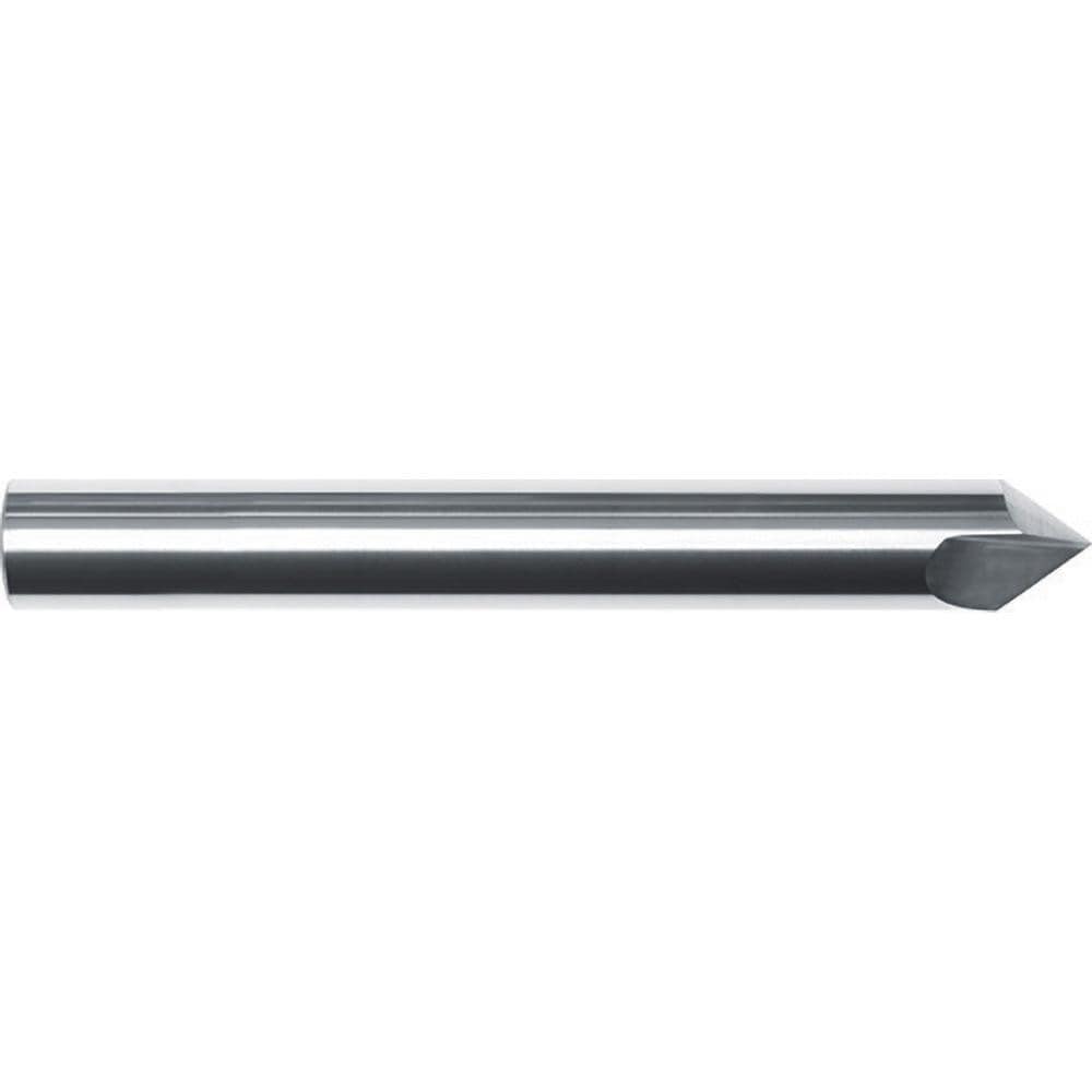 Chamfer Mill: 3/8" Dia, 3/8" Shank Dia, 40.00 deg, 2 Flute, Solid Carbide, Single End