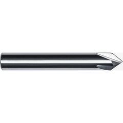 Chamfer Mill: 3/16" Dia, 3/16" Shank Dia, 60.00 deg, 4 Flute, Solid Carbide, Single End