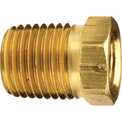 Brass & Chrome Pipe Fittings; Fitting Type: Reducer Bushing Male to Female; Fitting Size: 3/4 x 1/2; End Connections: MNPT x FNPT; Material Grade: CA360; Connection Type: Threaded; Pressure Rating (psi): 1000; Fitting Shape: Straight; Thread Standard: NPT