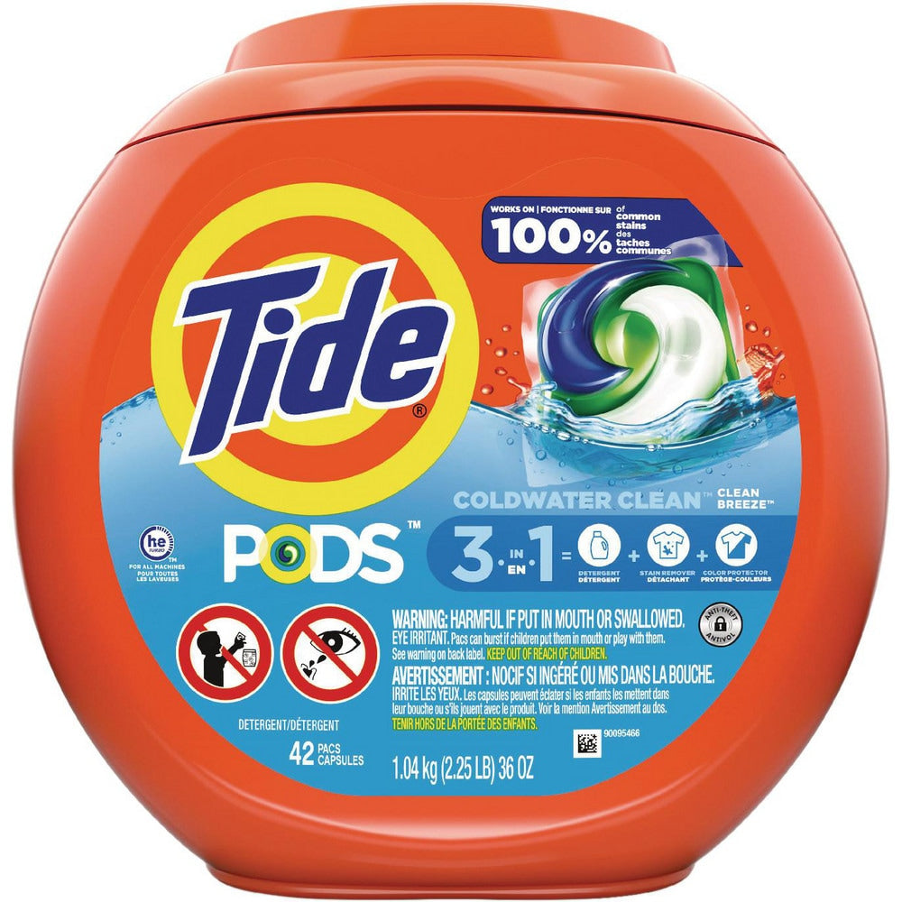 Tide PODS Liquid Laundry Detergent Pacs, Clean Breeze Scent, 35 Count, 4/Case