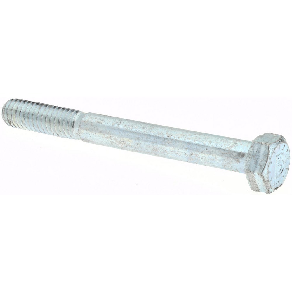 Hex Head Cap Screw: 7/8-9, 5" Length Under Head, Grade 9 Alloy Steel, Clear Zinc Chromate Finish