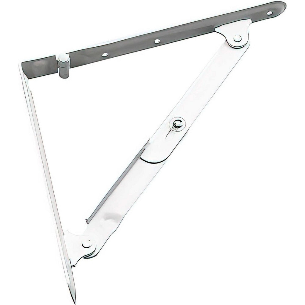 Brackets; Bracket Type: Folding Shelf Bracket; Mount Type: Screw-On; Length (Inch): 8.07 in; Bracket Material: Steel; Load Capacity: 66; Overall Width: 0.98 in; Finish: White