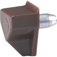 Brackets; Bracket Type: Shelf Pin; Mount Type: Insert; Length (Inch): 0.39 in; Bracket Material: Plastic; Load Capacity: 176; Overall Width: 0.39 in; Finish: Brown