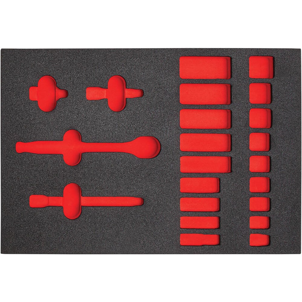 Tool Box Case & Cabinet Inserts; Type: Foam Insert; For Use With: J52134; Material Family: Polyethylene; Width (Inch): 16; Depth (Inch): 11; Height (Inch): 1-1/4; Color: Black/Red; Material: Polyethylene