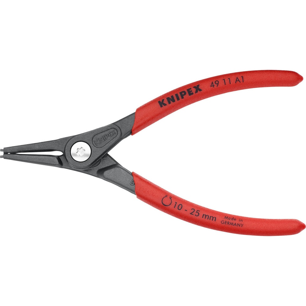 Retaining Ring Pliers; Type: Precision External Snap Ring Pliers; Tip Angle: 0; Ring Diameter Range (Inch): 25/64 to 1; Overall Length (Inch): 5-1/2