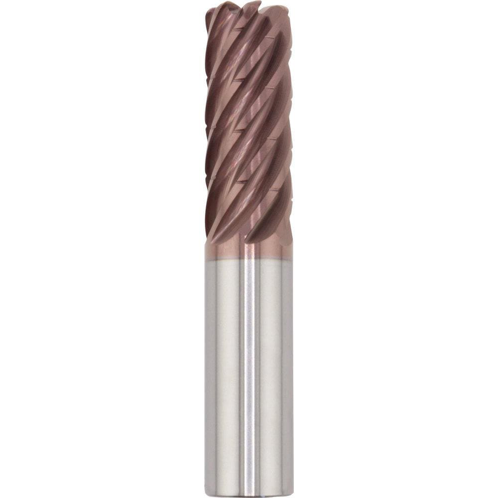 Corner Radius End Mill: 1" Dia, 2-1/2" LOC, 0.0300" Radius, 7 Flute, Solid Carbide