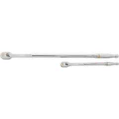 Ratchet Sets; Drive Size: 1/4 - 3/8; Overall Length (Inch): Various; Head Shape: Teardrop; Head Features: Reversible, Flat & Flex, Standard; Head Style: Flex; Material: Alloy Steel; Handle Type: Standard; Finish: Polished Chrome