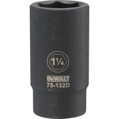 Impact Socket: 3/4" Drive, 1-1/4" Socket, Hex Drive
