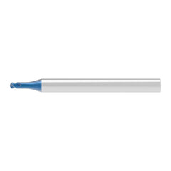 Ball End Mill: 1.50 mm Dia, 1.20 mm LOC, 2 Flute, Solid Carbide