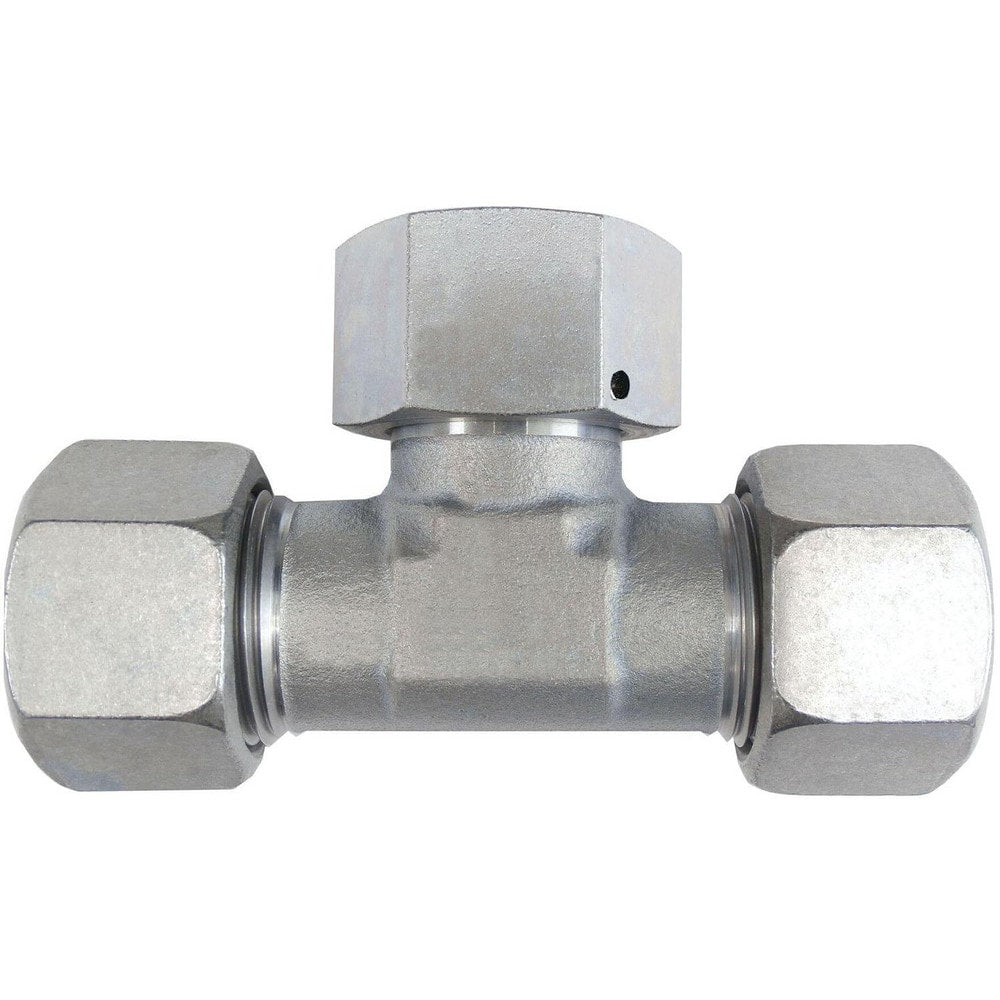 Compression Tube Tee: M22x1.5, 15" Tube ID, 15 mm Tube OD, Compression x Compression x Compression