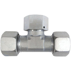 Compression Tube Tee: M22x1.5, 15" Tube ID, 15 mm Tube OD, Compression x Compression x Compression