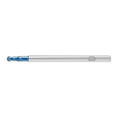 Ball End Mill: 0.50 mm Dia, 1.50 mm LOC, 2 Flute, Solid Carbide