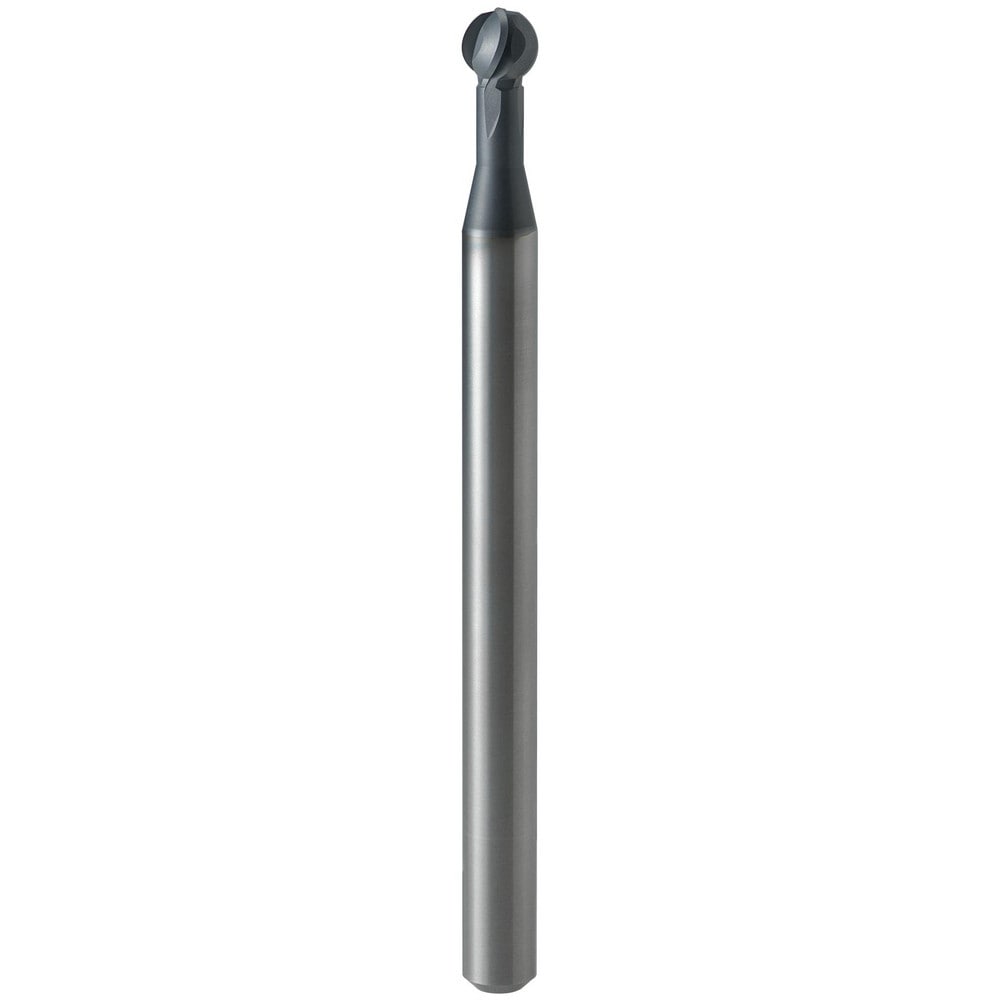 Ball End Mill: 3.00 mm Dia, 2.64 mm LOC, 4 Flute, Solid Carbide