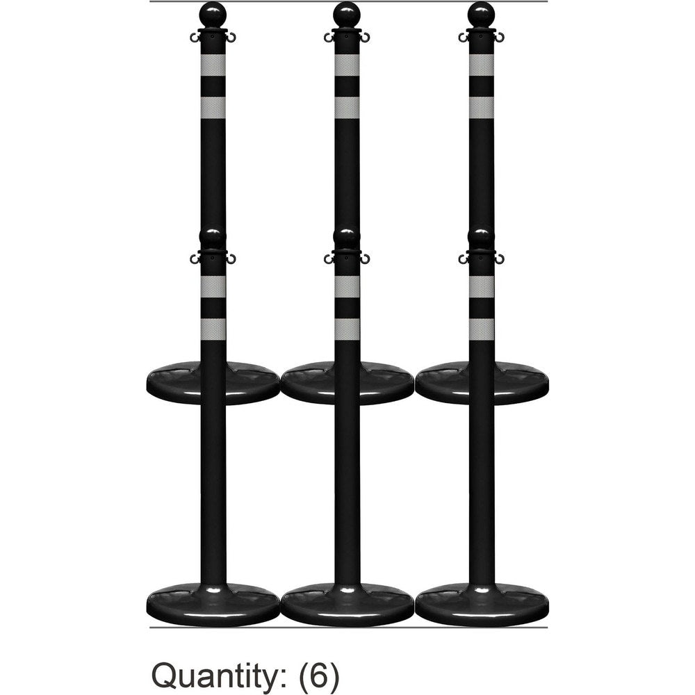 Pedestrian Barrier Kits; Chain Material: Polyethylene; Post Material: HDPE; Surface Pattern: Reflective; Chain Color: Red; Post Color: Red; Chain Trade Size: 8; Inside Link Length: 1.32 in; Inside Link Width: 0.47
