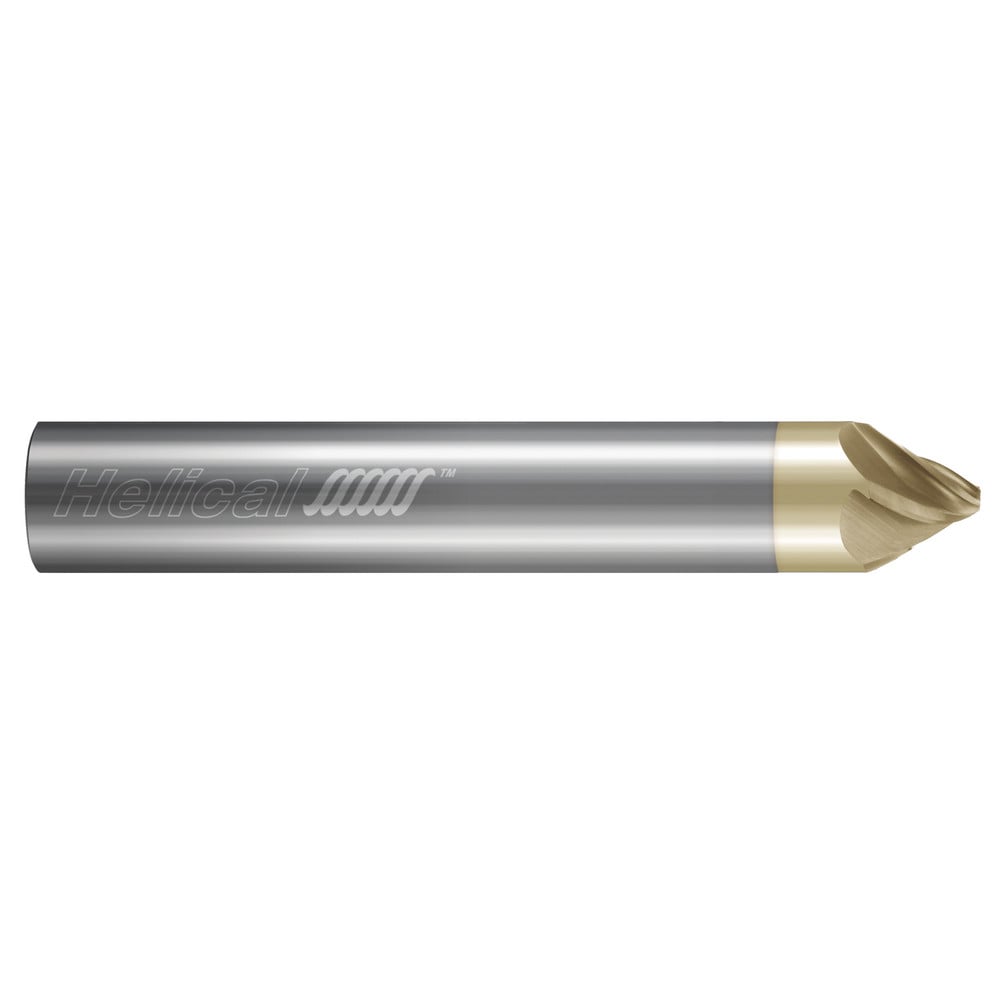 Chamfer Mill: 3/16" Dia, 3/16" Shank Dia, 60.00 deg, 5 Flute, Solid Carbide, Single End